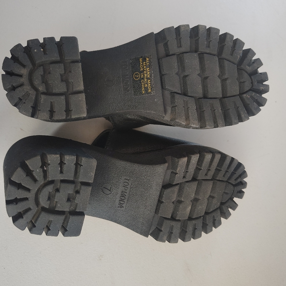 TOP Moda Black Chunky Heel Mules - Picture 4 of 7